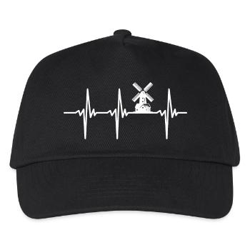 Heartbeat for classic old windmills - Kids’ Baseball Cap - black - Front