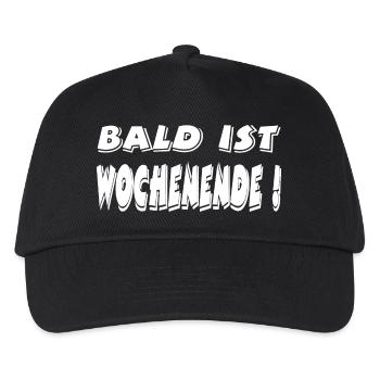 Wochenende - Kinder Basecap - Schwarz - Vorne