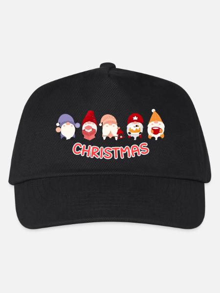 Christmas with 5 Santa - Kinder Basecap - Schwarz