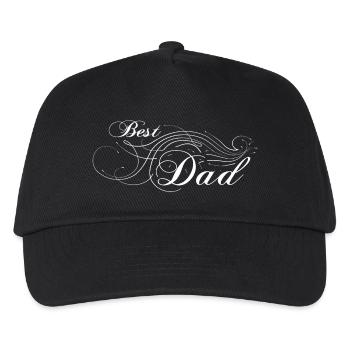 Best Dad verziert - Kinder Basecap - Schwarz - Vorne