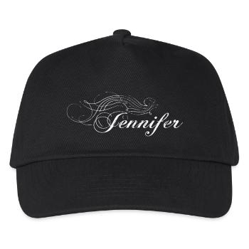 Schriftzug Jennifer weiss and dirty - Kinder Basecap - Schwarz - Vorne