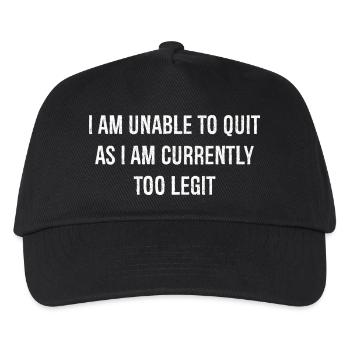 Je ne peux pas arrêter car je suis actuellement trop légitime - Casquette de baseball Enfant - noir - Devant