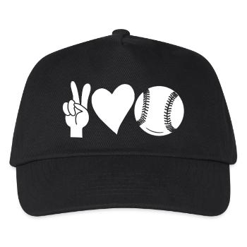 Baseballspieler Baseball - Kinder Basecap - Schwarz - Vorne