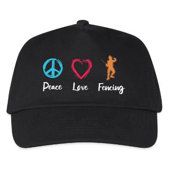 Peace Love Fencing - Kids’ Baseball Cap - black - Front