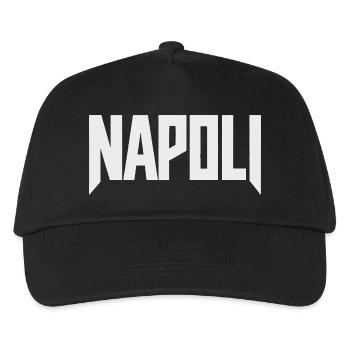 Napoli - Neapel Schriftzug weiß - Kinder Basecap - Schwarz - Vorne