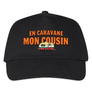 In einem Wohnwagen Mein Cousin - Kinder Basecap - Schwarz - Vorne