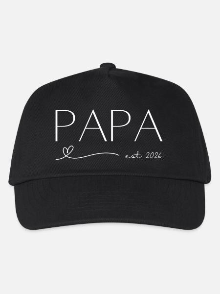 Papa est 2026 - Kinder Basecap - Schwarz