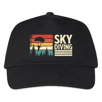 Skydiving Vintage Retro Sunset - Kids’ Baseball Cap - black - Front