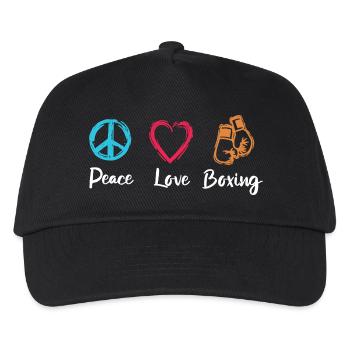Peace Love Boxing - Kids’ Baseball Cap - black - Front
