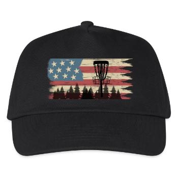 Disc Golf US Flag Vintage Frisbee Golf - Kids’ Baseball Cap - black - Front