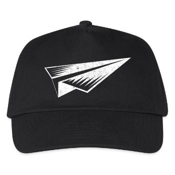 Paper Airplane Silhouette Grunge Style - Kids’ Baseball Cap - black - Front