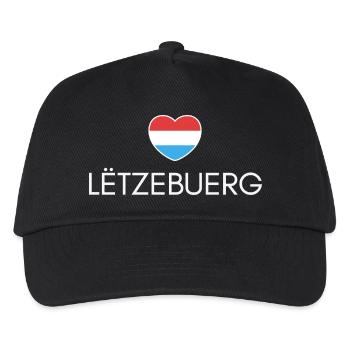 Herz Luxemburg, ich liebe Luxemburg - Kinder Basecap - Schwarz - Vorne