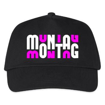 Monday White/Pink - Kids’ Baseball Cap - black - Front