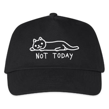 Katze Not Today Ich habe keine Lust - Kinder Basecap - Schwarz - Vorne