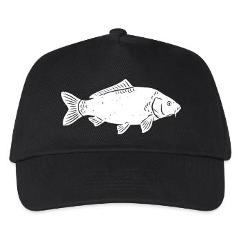 Carp silhouette in rough grunge carpfishing - Kids’ Baseball Cap - black - Front
