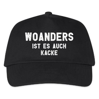 Woanders Ist Es Auch Kacke Arbeit - Kinder Basecap - Schwarz - Vorne