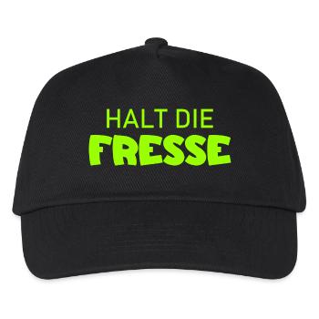 Halt die Fresse - Cooler Spruch - Kinder Basecap - Schwarz - Vorne
