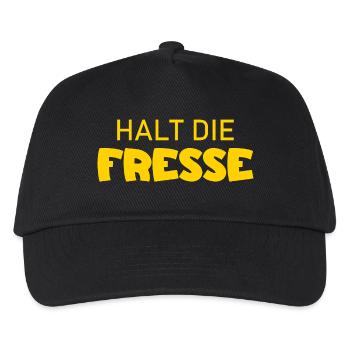 Halt die Fresse - Cooler Spruch - Kinder Basecap - Schwarz - Vorne