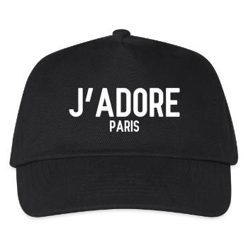 J´Adore Paris - I love Paris - France - Frankreich - Kinder Basecap - Schwarz - Vorne