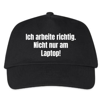 Work Ethics Shirt: Not Only on the Laptop - Kids’ Baseball Cap - black - Front