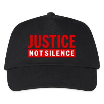 Justice Not Silence Gerechtigkeit Statement - Kinder Basecap - Schwarz - Vorne