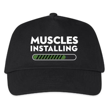 Muscles Installing Progress Graphic - Kids’ Baseball Cap - black - Front