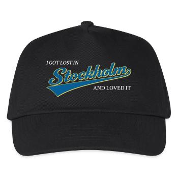 Ich habe mich in Stockholm verlaufen und es geliebt, Schwedische Stadt - Kinder Basecap - Schwarz - Vorne