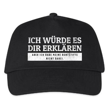 SARKASMUS - Keine Erklärung ohne Buntstifte - Kinder Basecap - Schwarz - Vorne