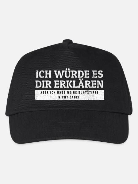 SARKASMUS - Keine Erklärung ohne Buntstifte - Kinder Basecap - Schwarz