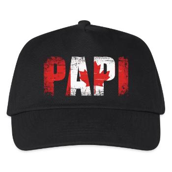 Papi Kanada Flagge Vintage Papa - Kinder Basecap - Schwarz - Vorne