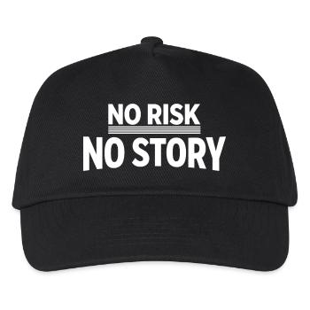NO RISK NO STORY Adventure Statement - Kids’ Baseball Cap - black - Front