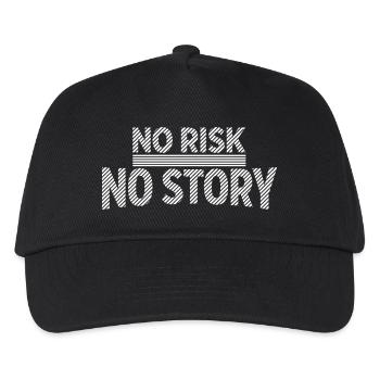NO RISK NO STORY Adventure Statement - Kids’ Baseball Cap - black - Front