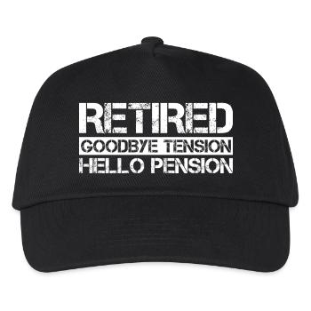 Retired Goodbye Tension Hello Pension Funny  - Kids’ Baseball Cap - black - Front