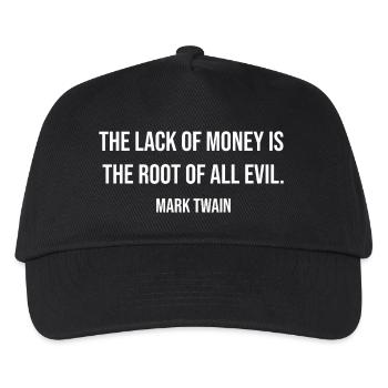 Money Shortage Quote by Twain - Kids’ Baseball Cap - black - Front