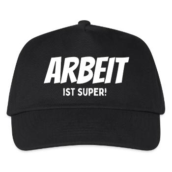 Work is great saying - Kids’ Baseball Cap - black - Front