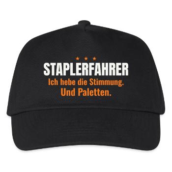 Staplerfahrer – Stimmung & Paletten (dunkel) - Kinder Basecap - Schwarz - Vorne