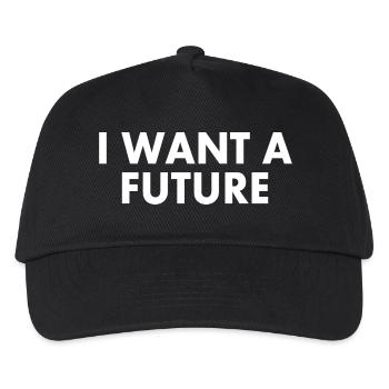 I want a future - Kinder Basecap - Schwarz - Vorne