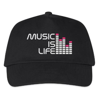 music is life equalizer r DE - Kinder Basecap - Schwarz - Vorne