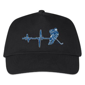 Gift heartbeat ice hockey - Kids’ Baseball Cap - black - Front