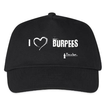 Ich liebe Burpees - Kinder Basecap - Schwarz - Vorne