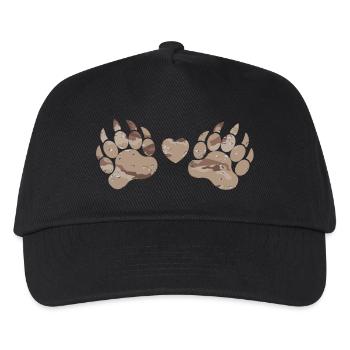 Camouflage paws paws claws desert camouflage heart - Kids’ Baseball Cap - black - Front