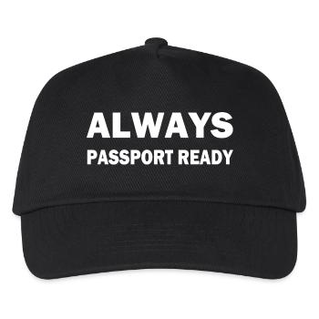 Reisepass - Kinder Basecap - Schwarz - Vorne