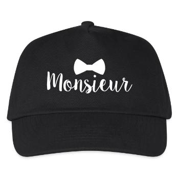 Monsieur Bowtie white - Kids’ Baseball Cap - black - Front