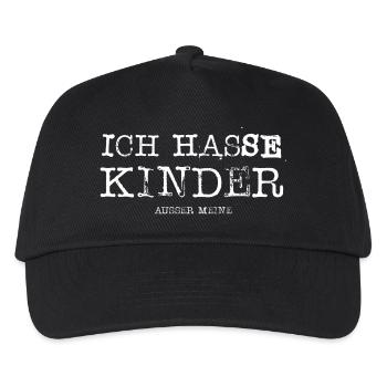 Ich hasse Kinder ausser meine Geschenk - Kinder Basecap - Schwarz - Vorne