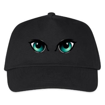 Augen - Kinder Basecap - Schwarz - Vorne
