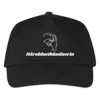 Härzbluetbündnerin Bündnerin Graubünden - Kinder Basecap - Schwarz - Vorne