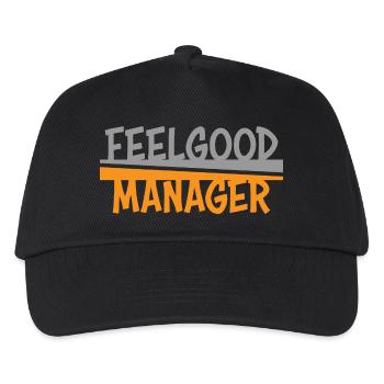 Feelgood Manager gris orange - Casquette de baseball Enfant - noir - Devant