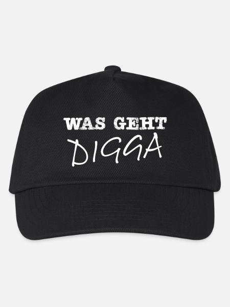 Was geht Digga weiss - Kinder Basecap - Schwarz