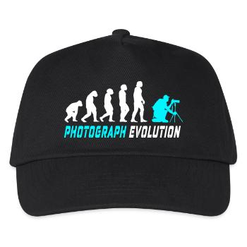 Fotograf Evolution - Kinder Basecap - Schwarz - Vorne