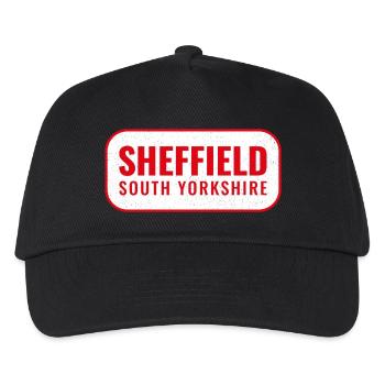 Sheffield Süd Yorkshire Stadtlogo - Kinder Basecap - Schwarz - Vorne
